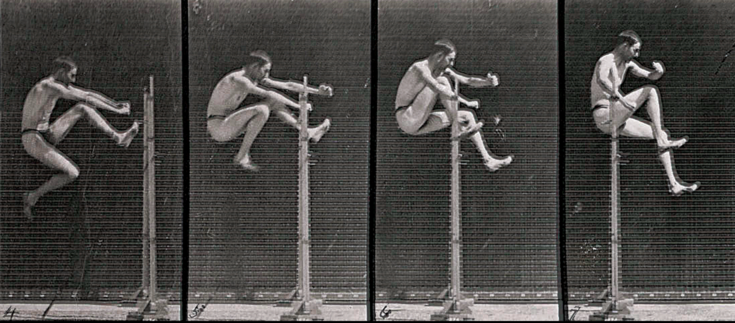 Man jumping, time-lapse photographs from the Animal Locomotion series, by Eadweard Muybridge, c. 1885. The Wellcome Trust, London.