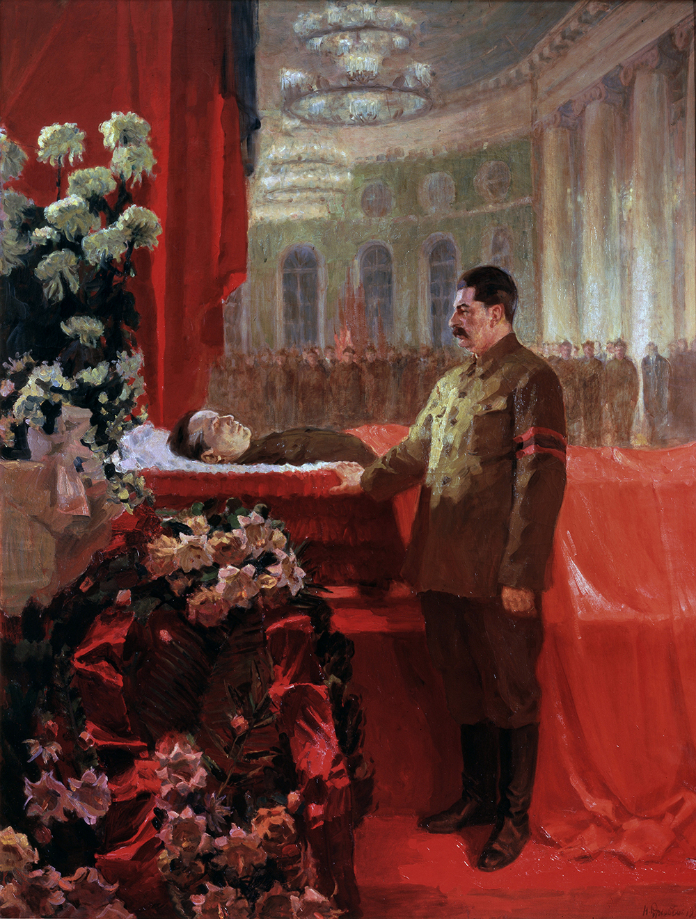 Joseph Stalin Before Sergei Kirov’s Coffin, by Nikolai Rutkovsky, 1937. © HIP / Art Resource, NY.