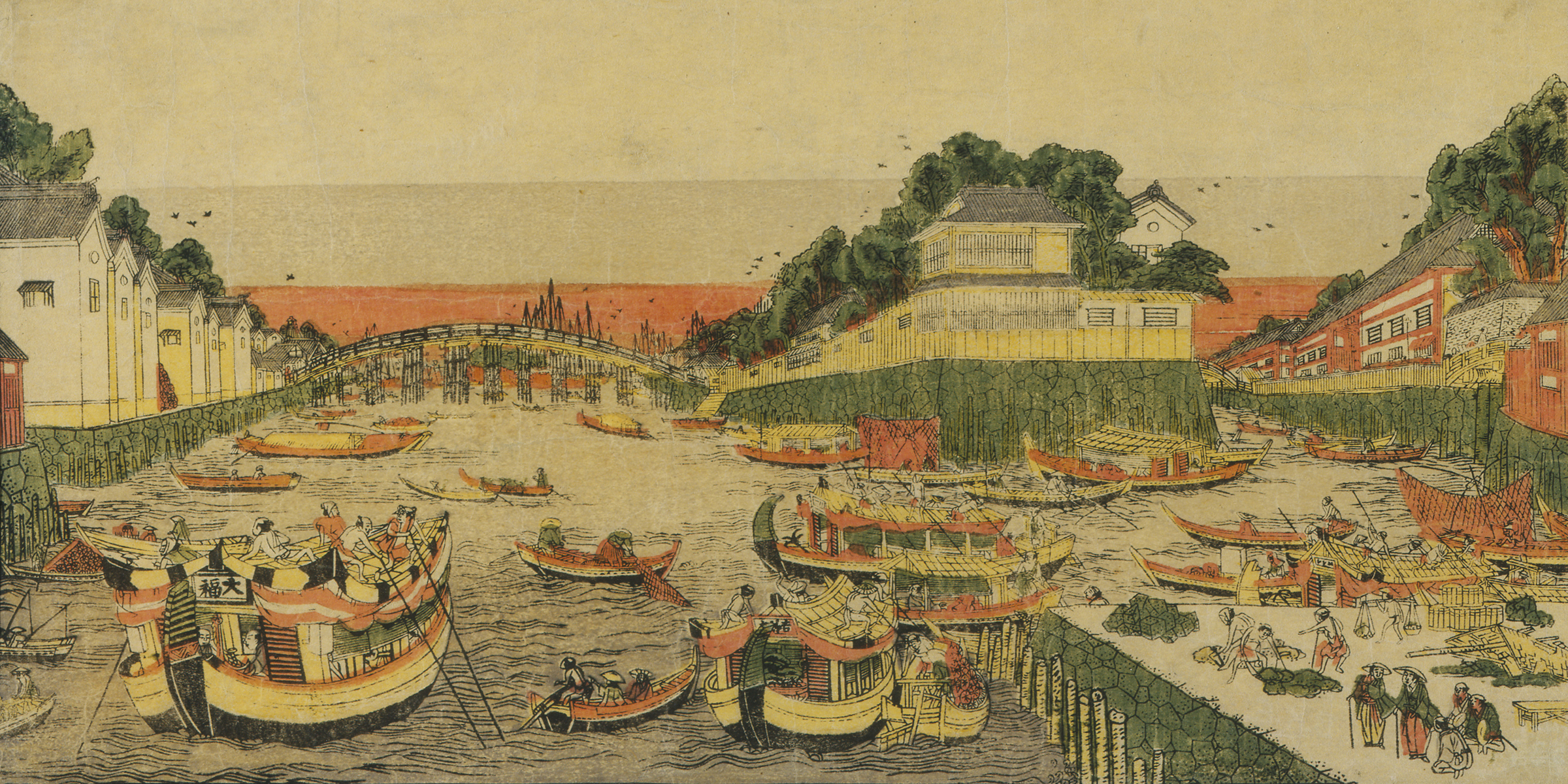 Boats on a River, Being Loaded and Unloaded, by Toyoharu, eighteenth century. © Newark Museum / Art Resource, NY. Boats on a River, Being Loaded and Unloaded, by Toyoharu, eighteenth century. © Newark Museum / Art Resource, NY.