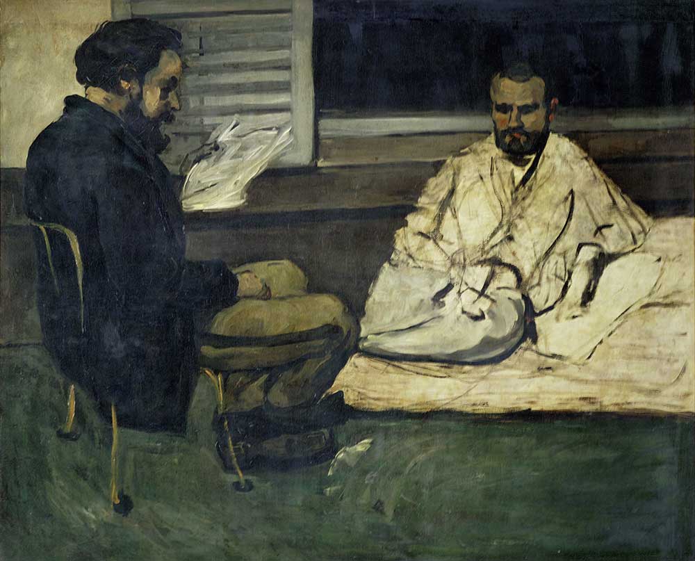 Paul Alexis Reading a Manuscript to Zola, by Paul Cézanne, c. 1869. Erich Lessing / Art Resource, NY. Paul Alexis Reading a Manuscript to Zola, by Paul Cézanne, c. 1869.