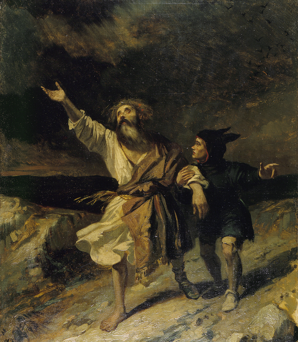 King Lear and the Fool in the Storm, by Louis Boulanger, 1836. © RMN-Grand Palais / Art Resource, NY. King Lear and the Fool in the Storm, by Louis Boulanger, 1836. © RMN-Grand Palais / Art Resource, NY.