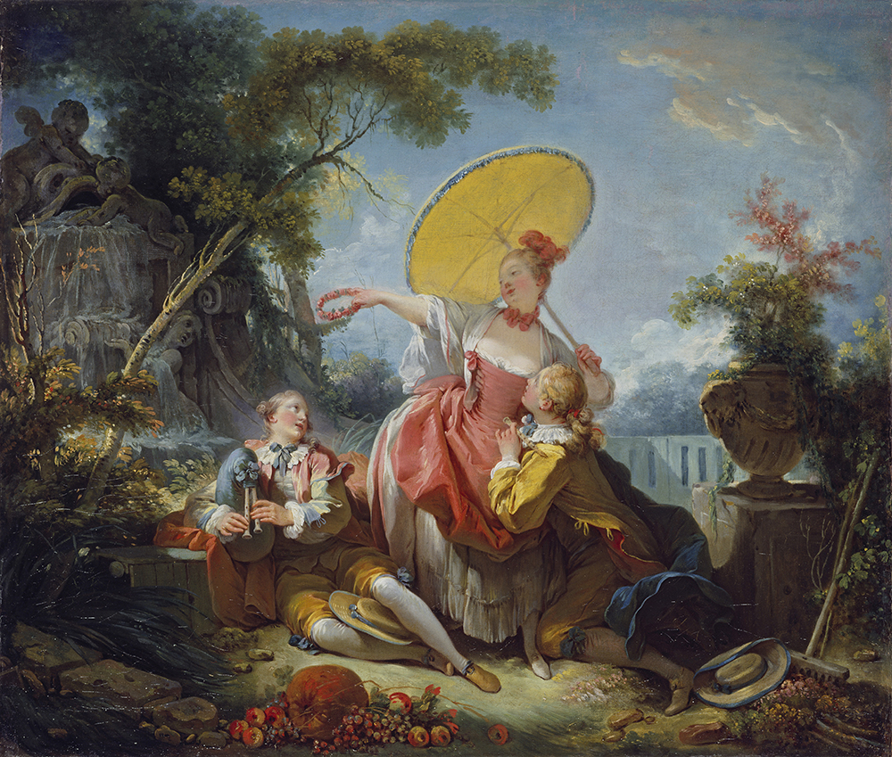 The Musical Contest, by Jean-Honoré Fragonard, c. 1755. © By kind permission of the Trustees of the Wallace Collection, London / Art Resource, NY. The Musical Contest, by Jean-Honoré Fragonard, c. 1755. © By kind permission of the Trustees of the Wallace Collection, London / Art Resource, NY.