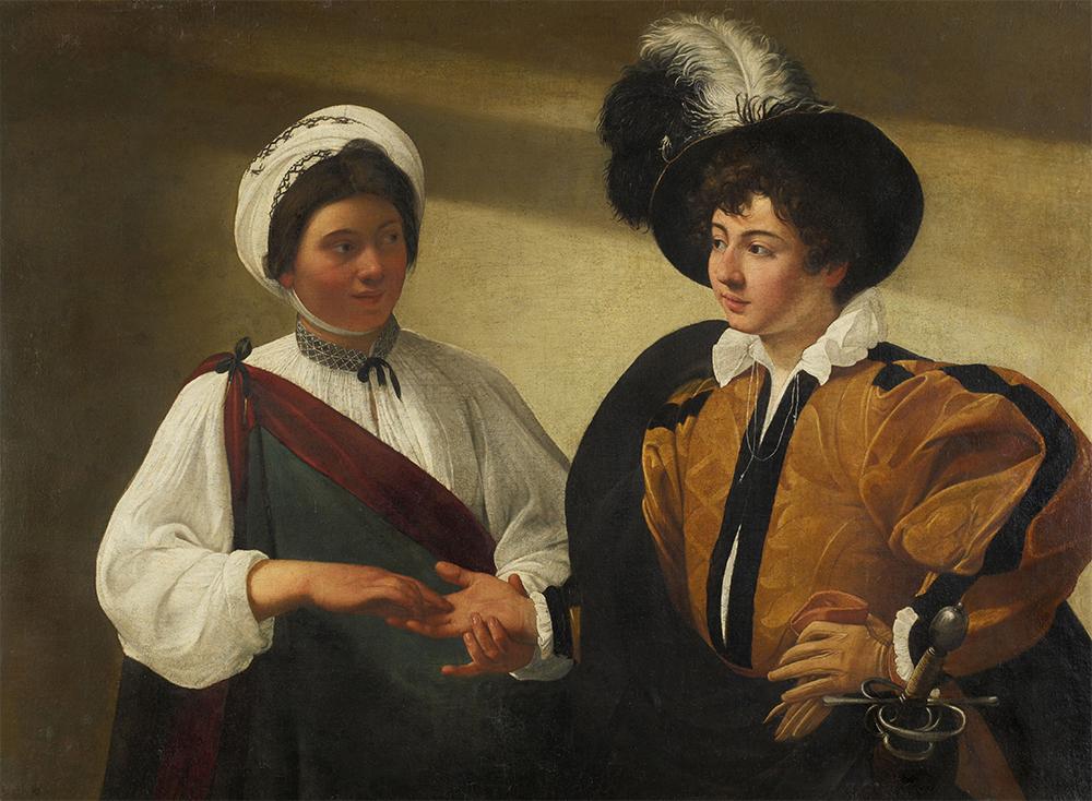 The Fortune Teller, by Caravaggio, c. 1595. © Musée du Louvre, Dist. RMN-Grand Palais / Art Resource, NY.