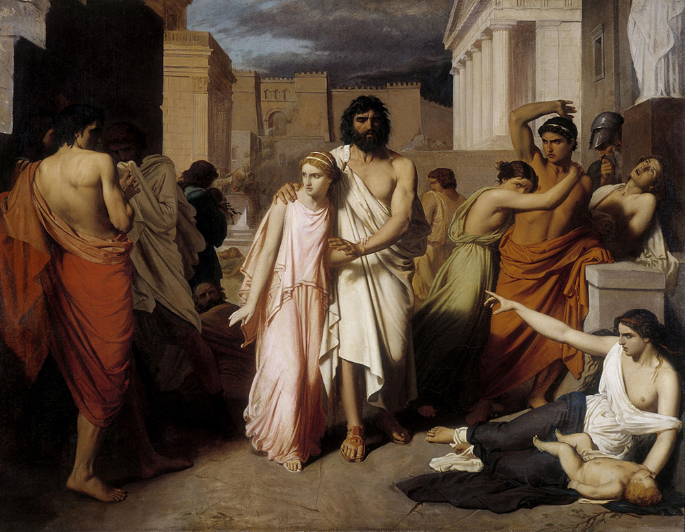 Oedipus and Antigone, by Charles-François Jalabert, 1843