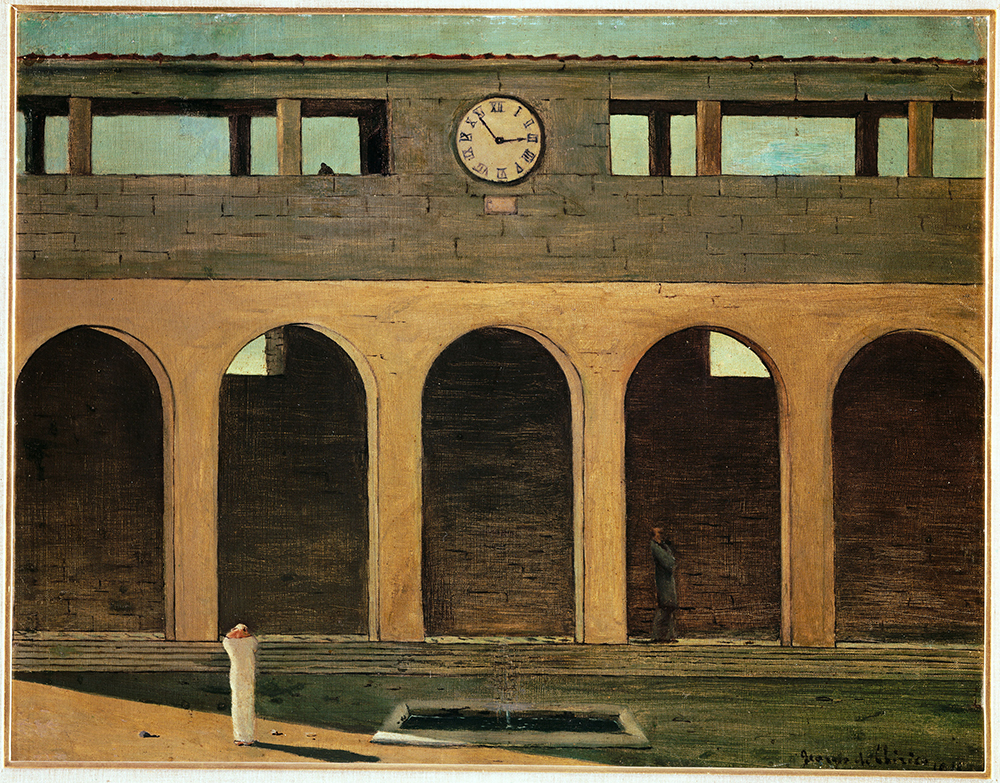 Enigma of the Hour, by Giorgio de Chirico, 1912. © Scala / Art Resource, NY. © 2019 Artists Rights Society (ARS), New York. Enigma of the Hour, by Giorgio de Chirico, 1912. © Scala / Art Resource, NY. © 2019 Artists Rights Society (ARS), New York.
