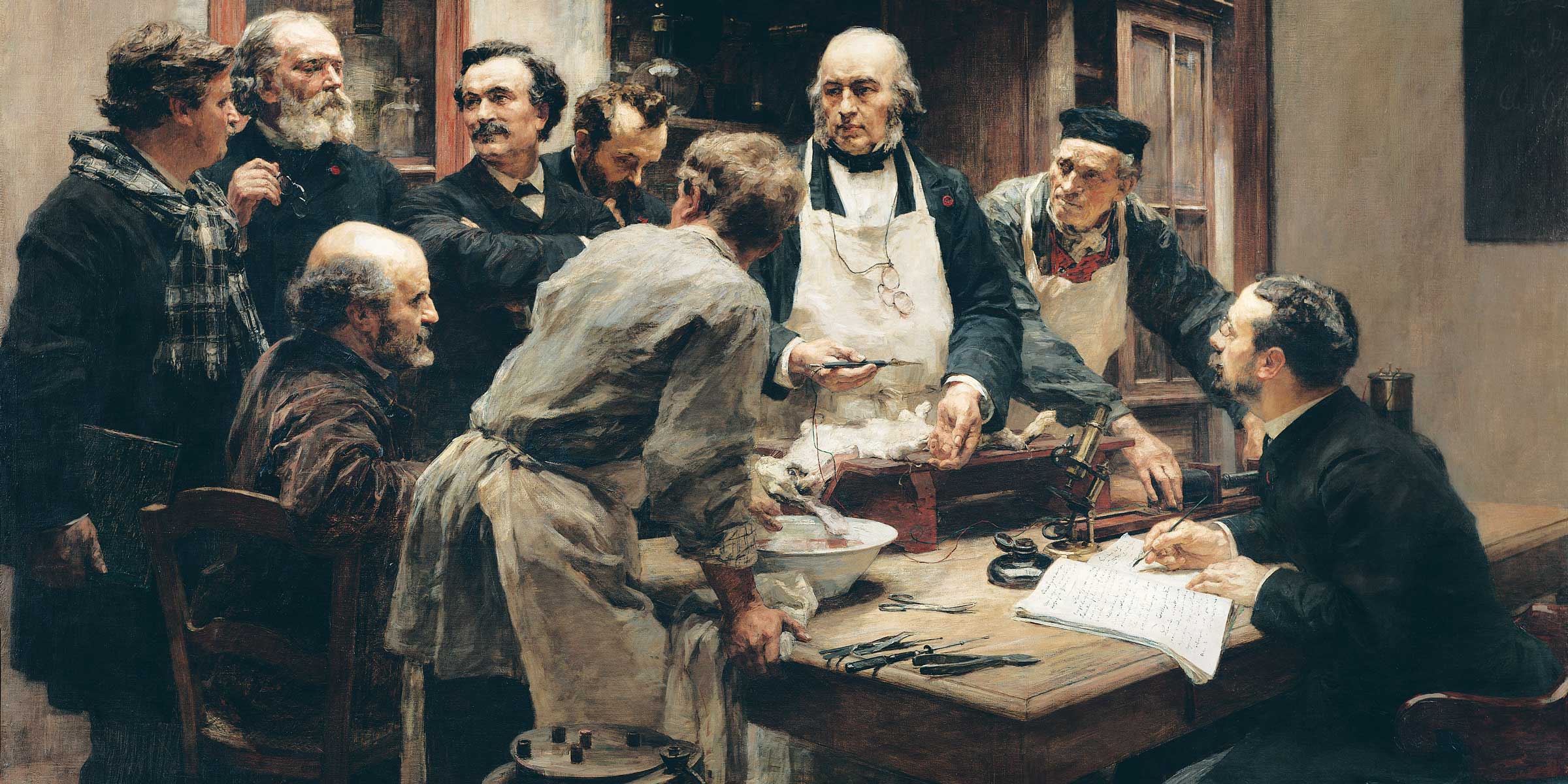 Claude Bernard and His Pupils (detail), by Léon-Augustin Lhermitte, 1889.
