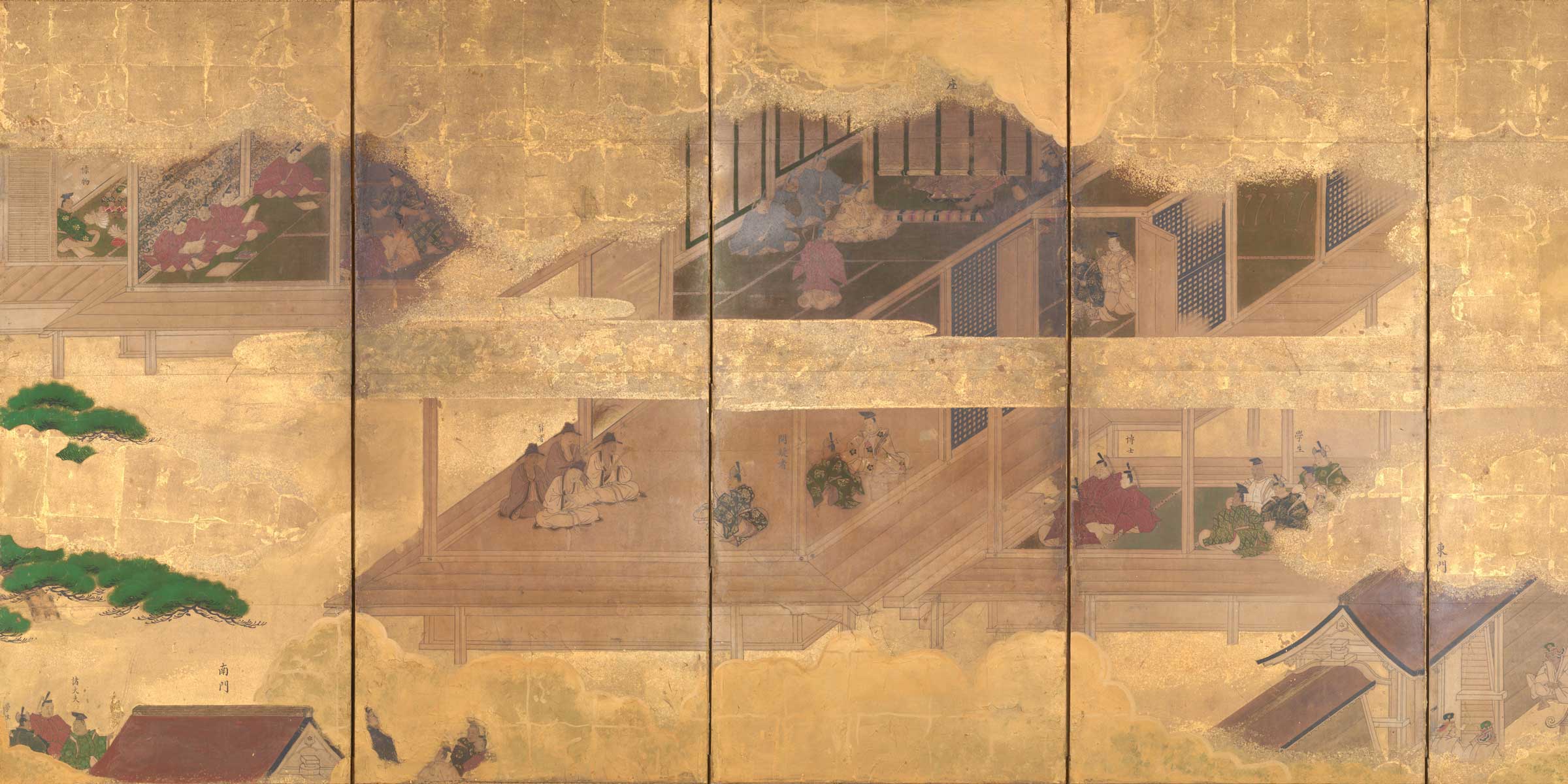 Scenes at the University with Images of the Ancient Sages (detail), Japan, seventeenth century.
