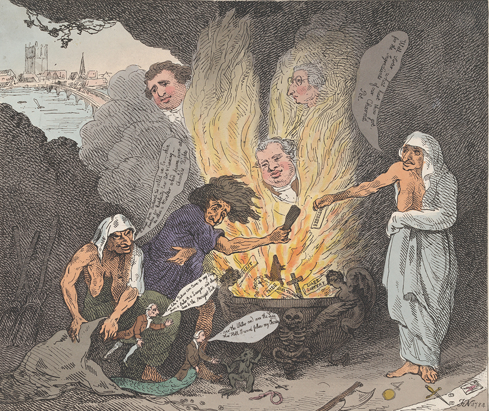 The Pit of Acheron, or The Birth of the Plagues of England, by Thomas Rowlandson, 1784