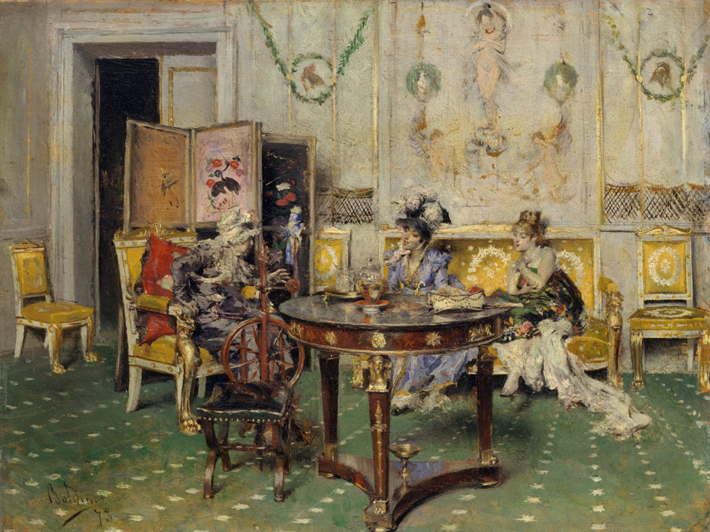Gossip, by Giovanni Boldini, 1873. The Metropolitan Museum of Art. Gossip, by Giovanni Boldini, 1873.