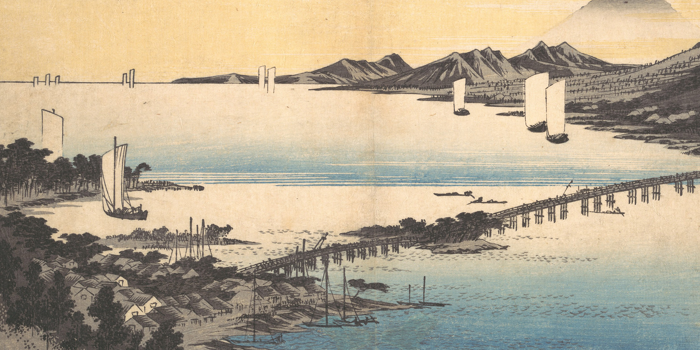 Sunset at Seta (detail), by Hiroshige, early nineteenth century. The Metropolitan Museum of Art. Henry L. Phillips Collection, bequest of Henry L. Phillips, 1939. Sunset at Seta (detail), by Hiroshige, early nineteenth century. The Metropolitan Museum of Art. Henry L. Phillips Collection, bequest of Henry L. Phillips, 1939.