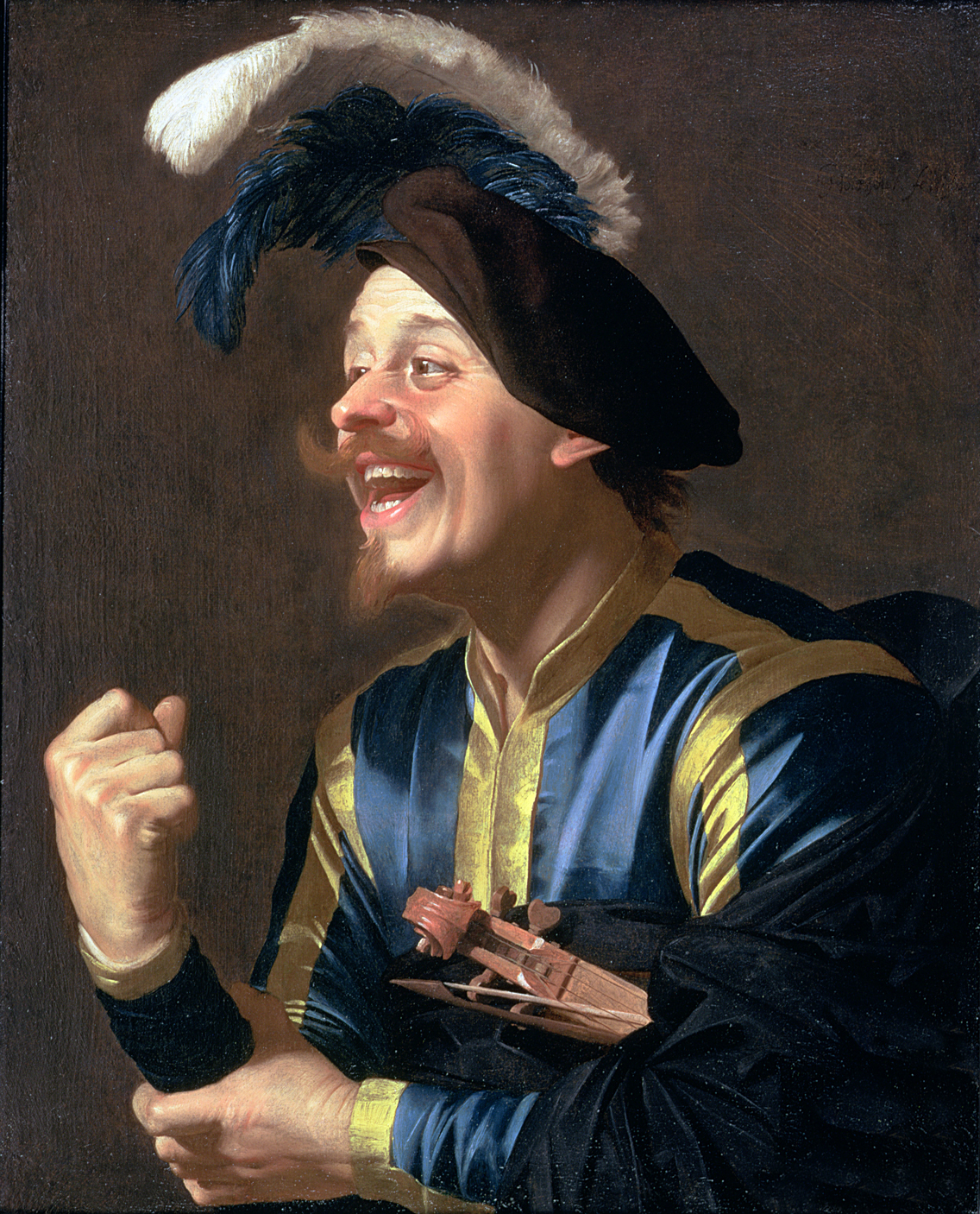 Portrait of a Laughing Violinist, by Gerrit van Honthorst, 1624.