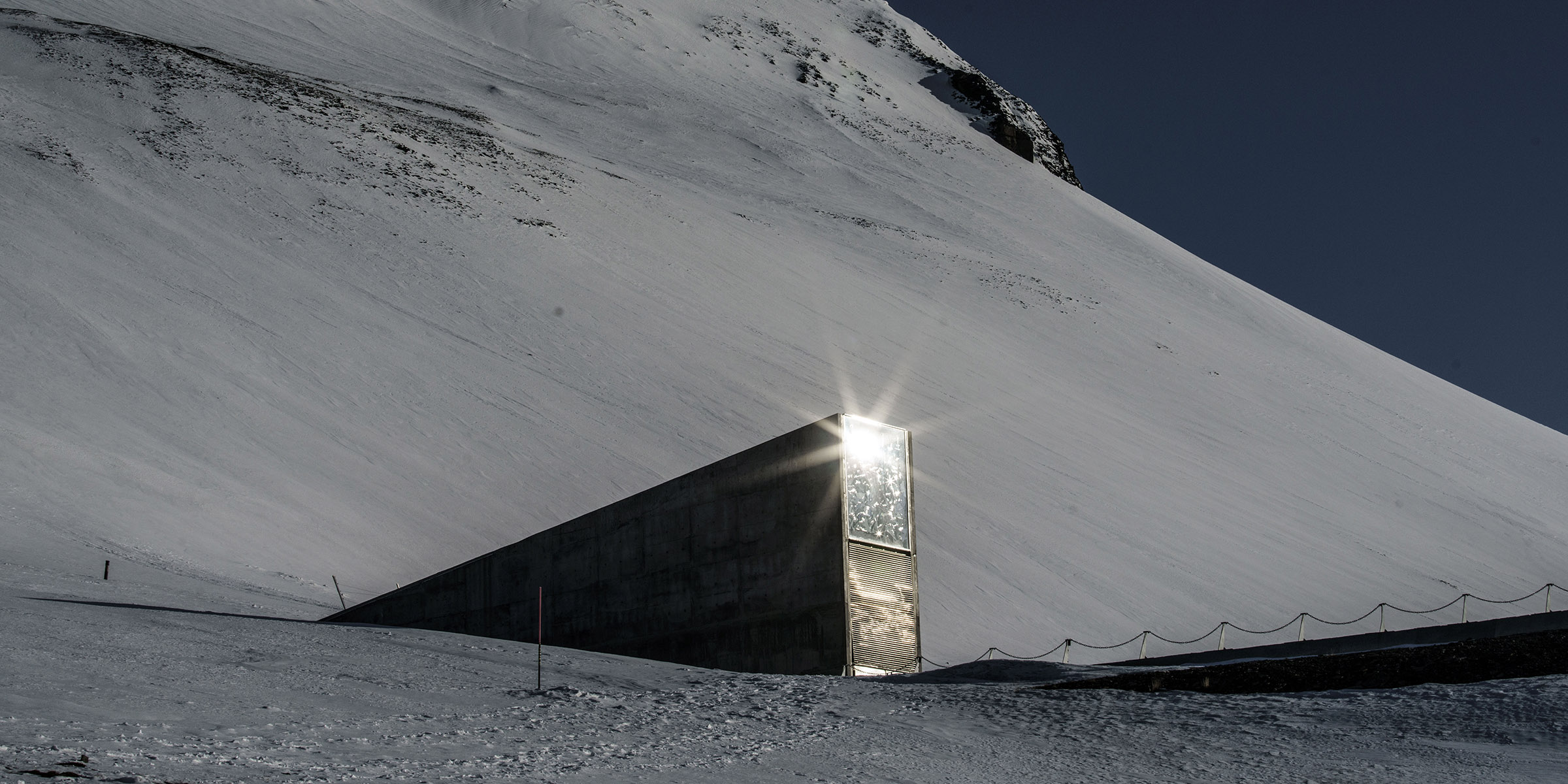 Entrance to the Svalbard Global Seed Vault, Norway, 2016. Photograph by Jonas Bendiksen. © Jonas Bendiksen / Magnum Photos. Entrance to the Svalbard Global Seed Vault, Norway, 2016. Photograph by Jonas Bendiksen. © Jonas Bendiksen / Magnum Photos.