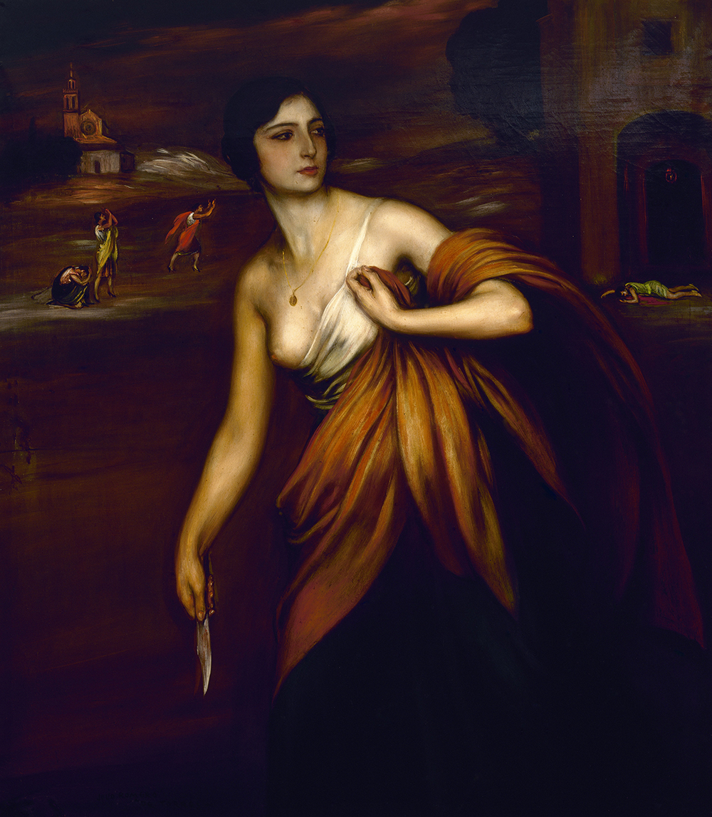 The Girl with the Navaja, by Julio Romero de Torres, early twentieth century. © Album / Art Resource, NY. The Girl with the Navaja, by Julio Romero de Torres, early twentieth century. © Album / Art Resource, NY.