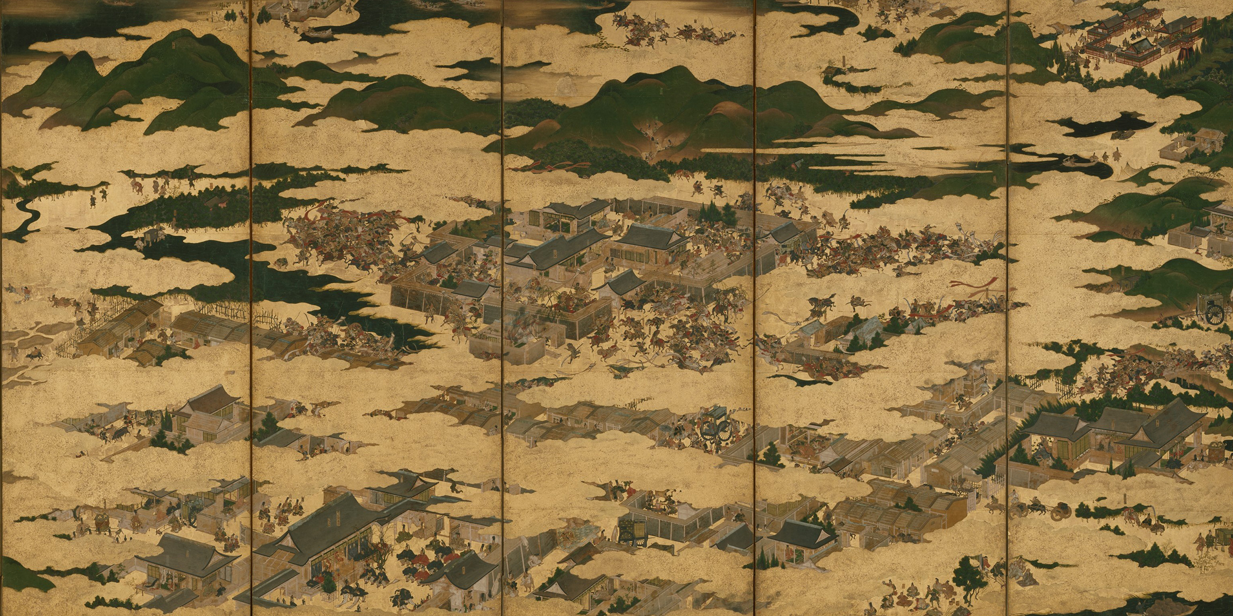The Rebellions of the Hōgen and Heiji Eras (detail), Japan, seventeenth century.