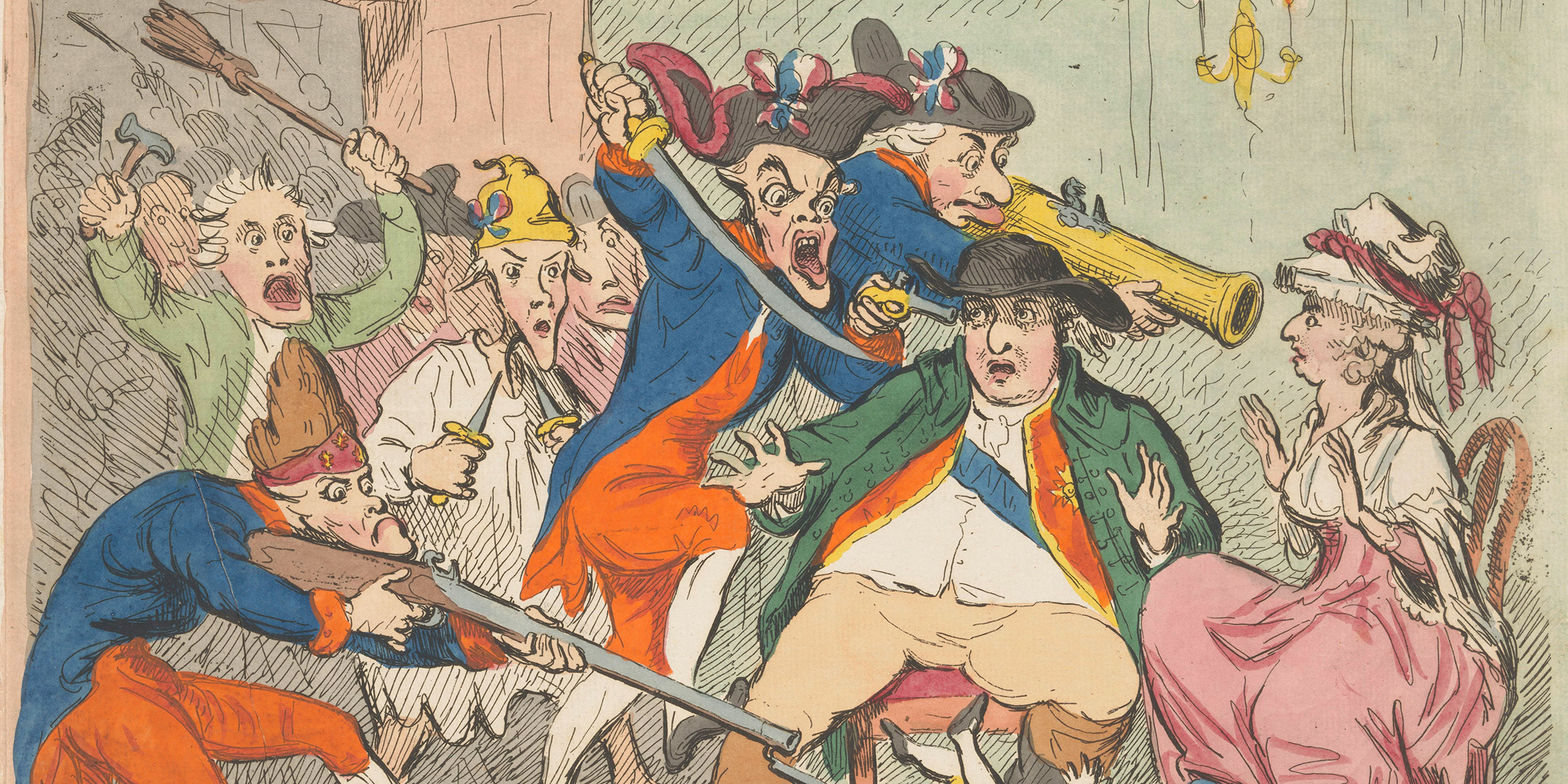 French Democrats Surprising the Royal Runaways (detail), by James Gillray, 1791.