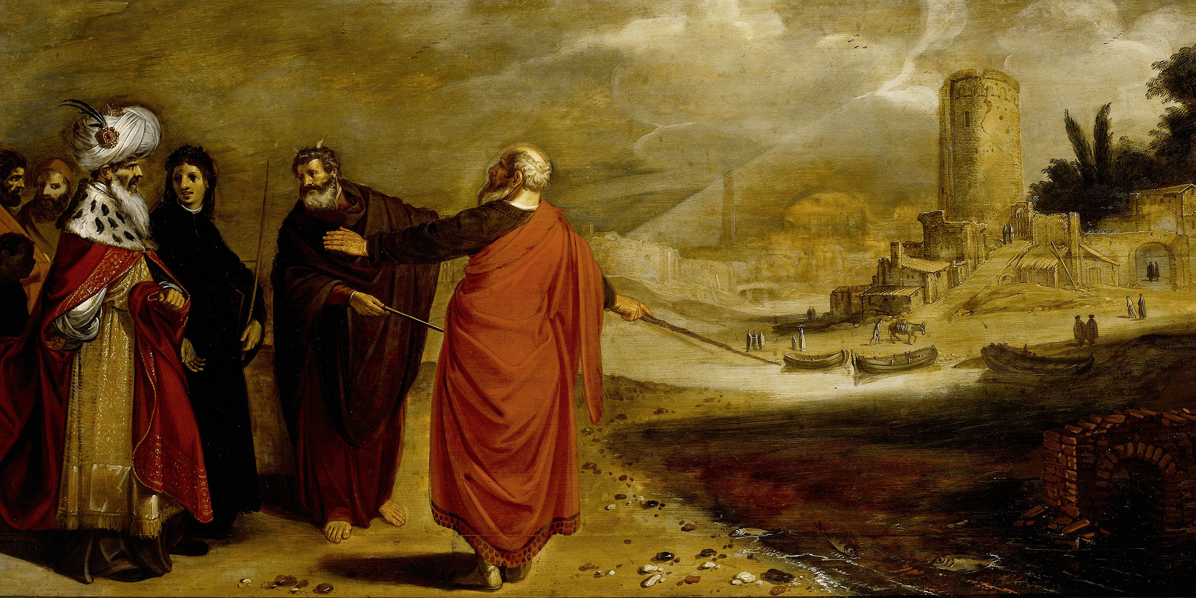 Aaron Transforming the Water of the Nile into Blood, by Jan Pynas, 1610 Aaron Transforming the Water of the Nile into Blood, by Jan Pynas, 1610
