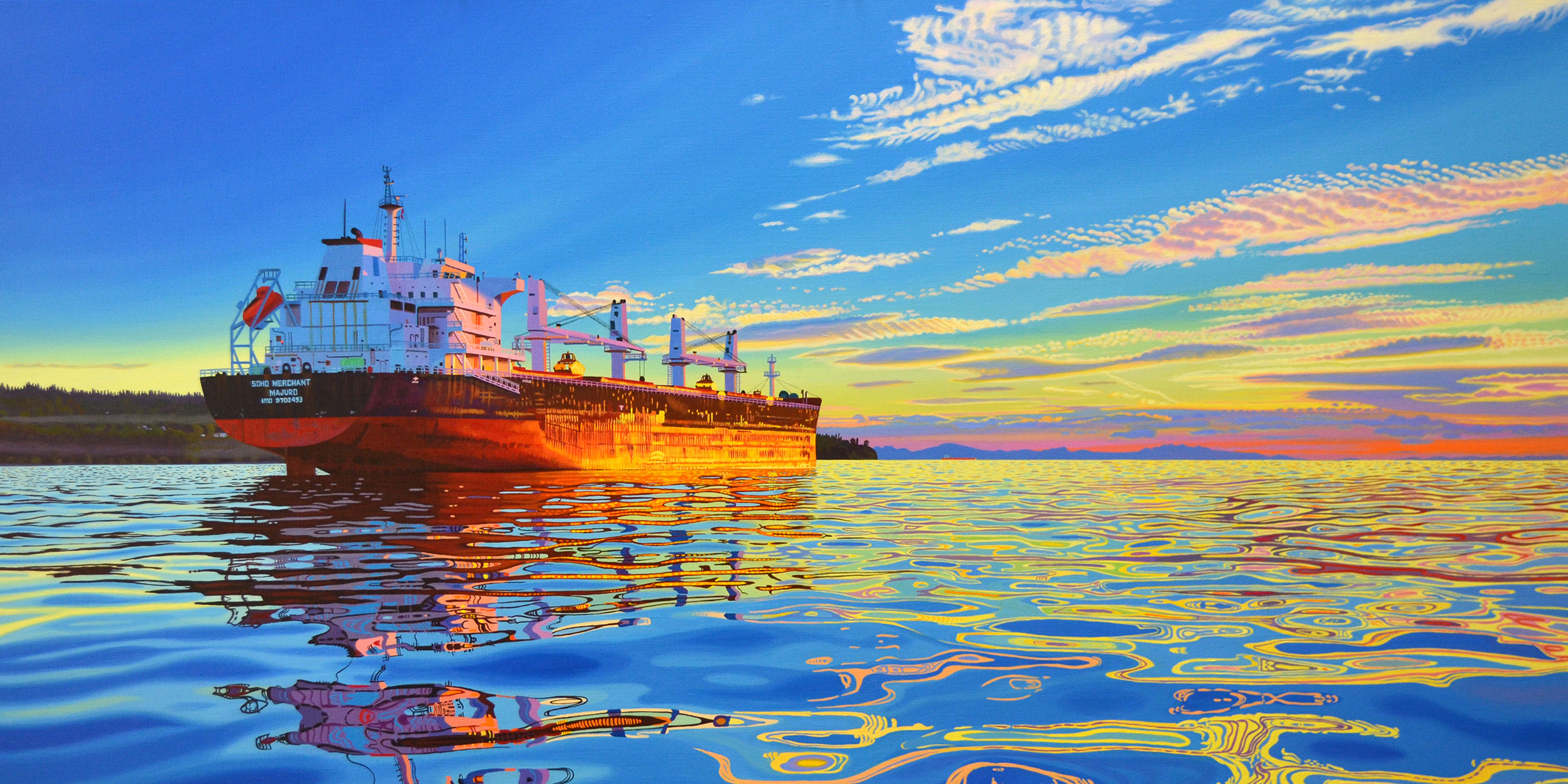 Soho Merchant III, by Valerie Raynard, 2018. Acrylic on canvas, 40 x 60 inches. © Valerie Raynard, courtesy the artist. Soho Merchant III, by Valerie Raynard, 2018. Acrylic on canvas, 40 x 60 inches. © Valerie Raynard, courtesy the artist.