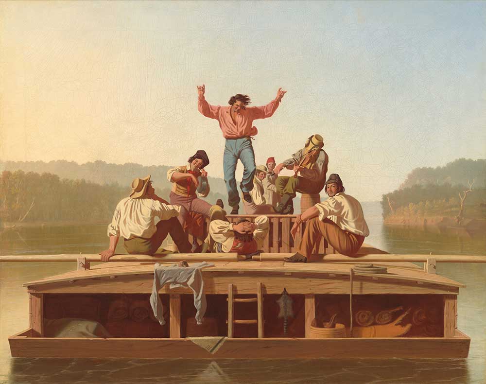 The Jolly Flatboatmen, by George Caleb Bingham, 1846. Courtesy National Gallery of Art, Washington, Patrons’ Permanent Fund. The Jolly Flatboatmen, by George Caleb Bingham, 1846.
