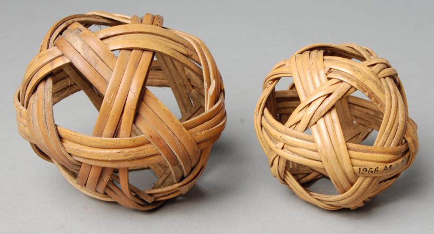 Ball, toy, foot-ball made of rattan.