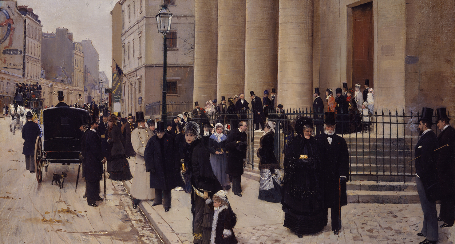 Sunday at the Church of Saint-Philippe-du-Roule, Paris (detail), by Jean Béraud, 1877.