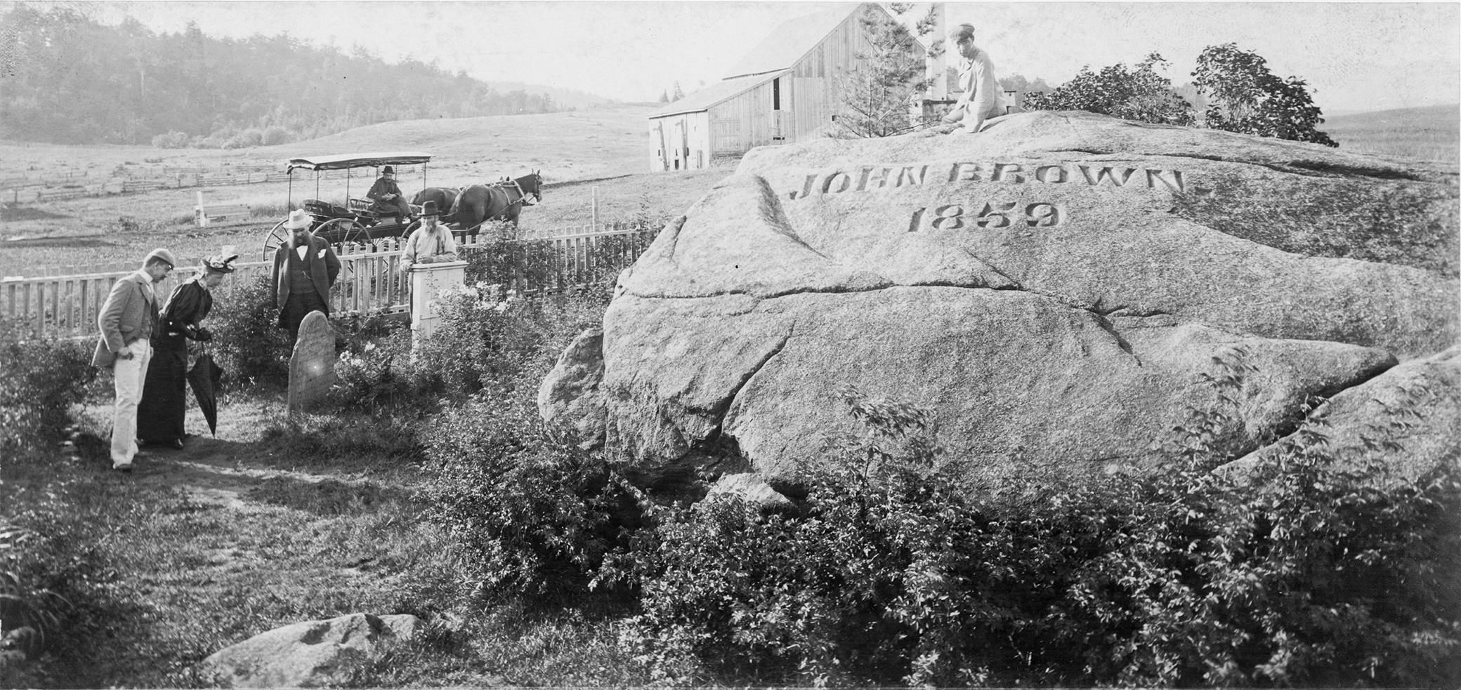 John Brown’s grave and the “Big Rock,” North Elba, New York, c. 1896. Photograph by Seneca Ray Stoddard. Library of Congress, Prints and Photographs Division.