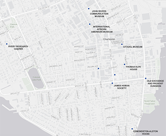 a map of history museums in Charleston, SC