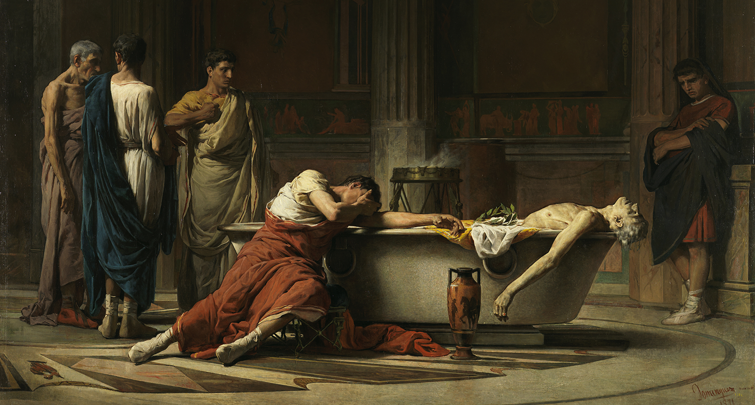 The Death of Seneca, by Manuel Domínguez Sánchez, 1871. Prado Museum. The Death of Seneca, by Manuel Domínguez Sánchez, 1871. Prado Museum.