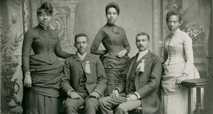 W.E.B. Du Bois with the Fisk University class of 1888.