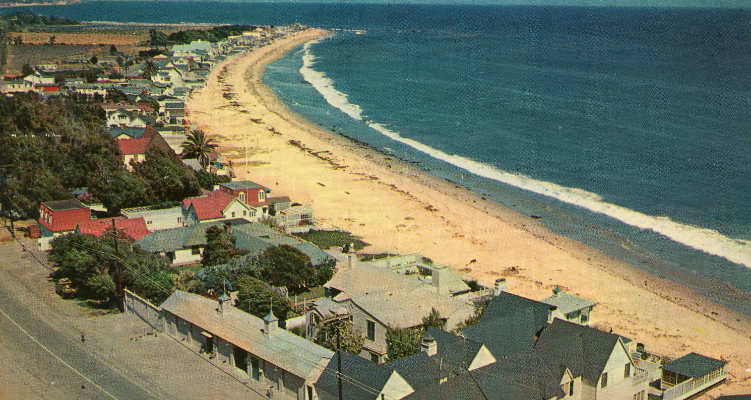 Postcard showing the Malibu Movie Colony, 1950s.