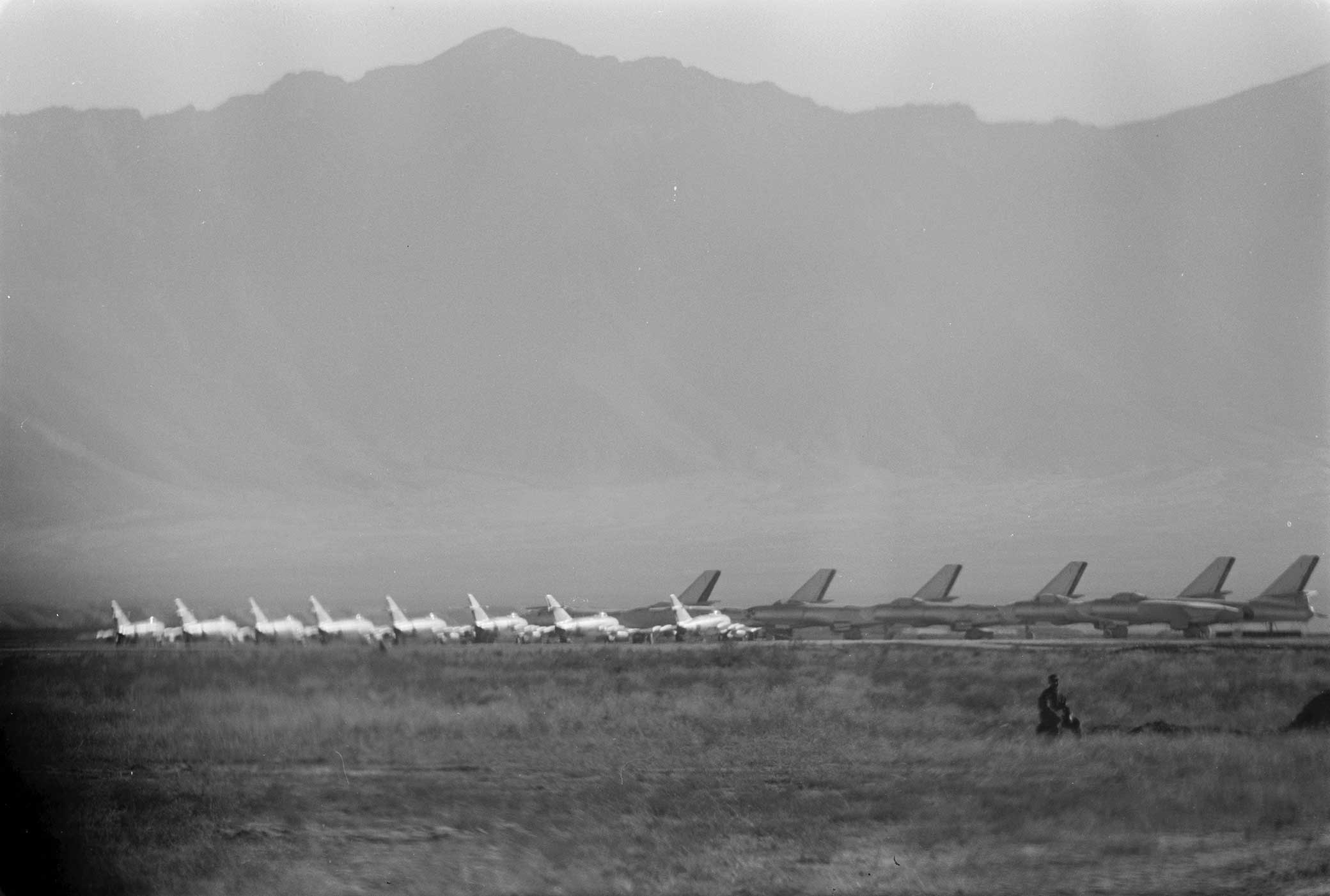 Rows of airplanes on an airfield in Kabul, Afghanistan, 1959. Photograph by Thomas O’Halloran. Library of Congress, Prints and Photographs Division. Rows of airplanes on an airfield in Kabul, Afghanistan, 1959. Photograph by Thomas O’Halloran.