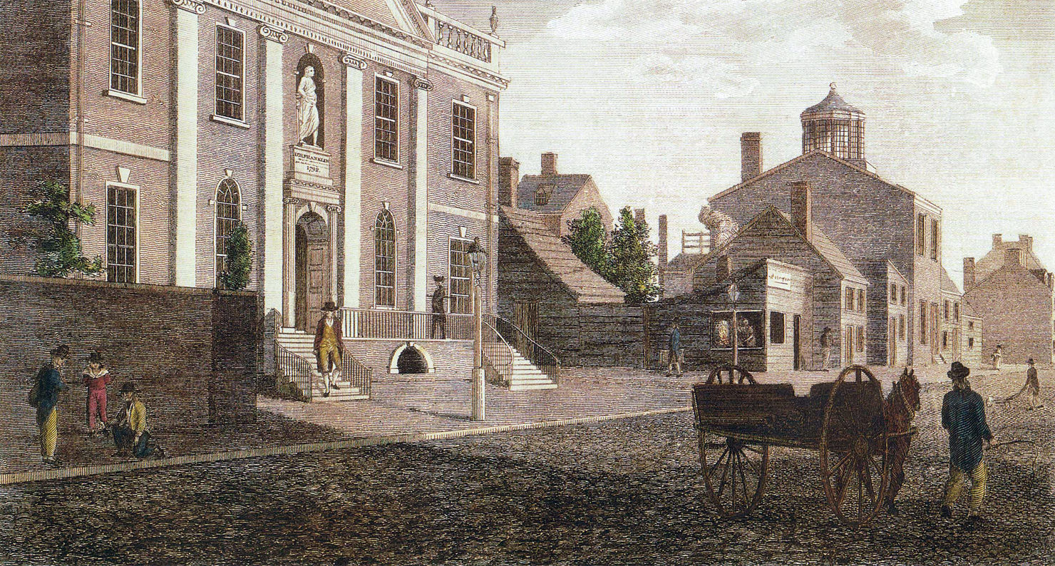 Library and Surgeon's Hall from Birch's Views of Philadelphia, 1800.