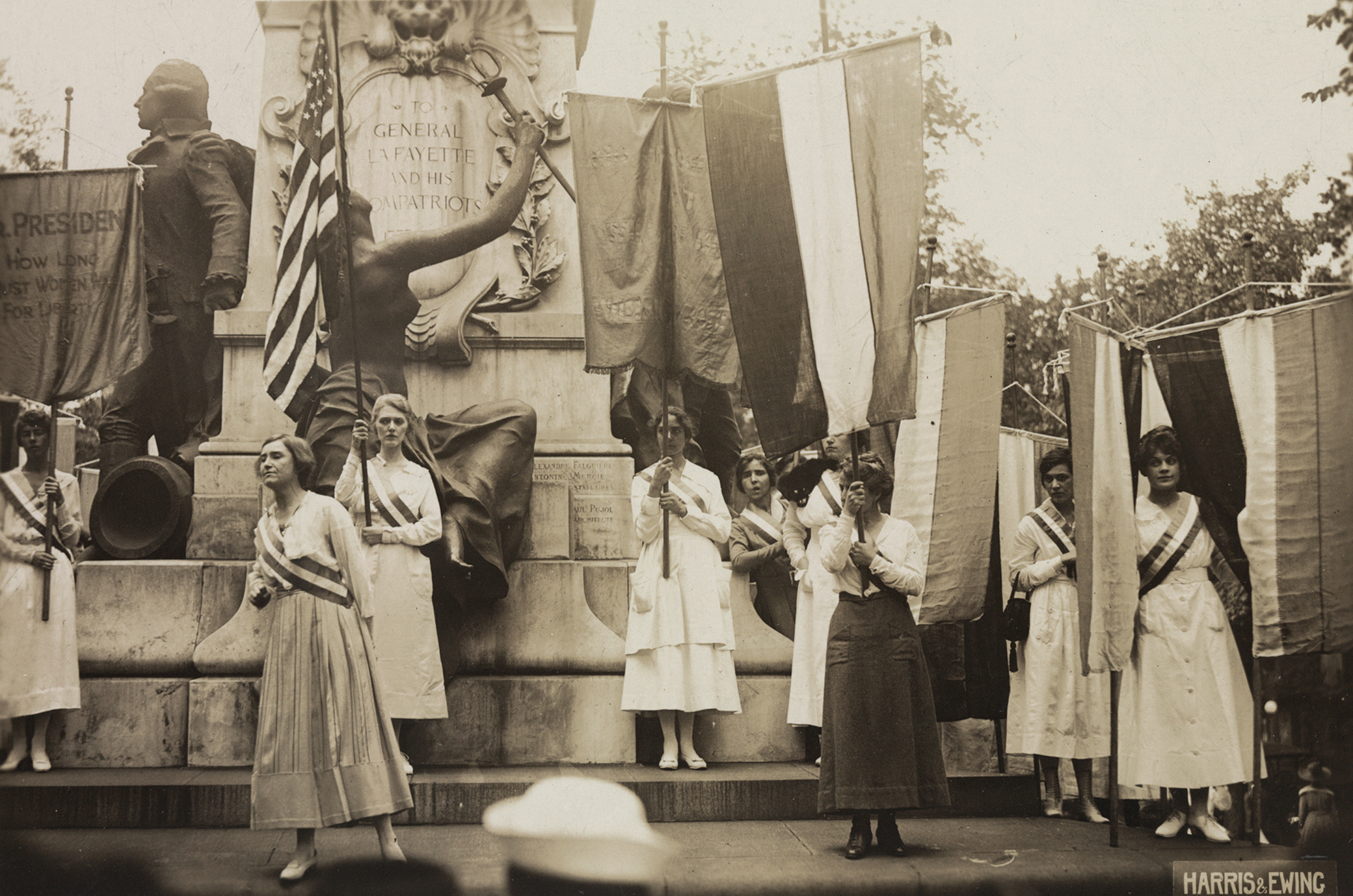 Suffrage demonstration to get the last vote in the Senate before June 4, 1919. Photograph by Harris & Ewing. Library of Congress, Prints and Photographs Division.