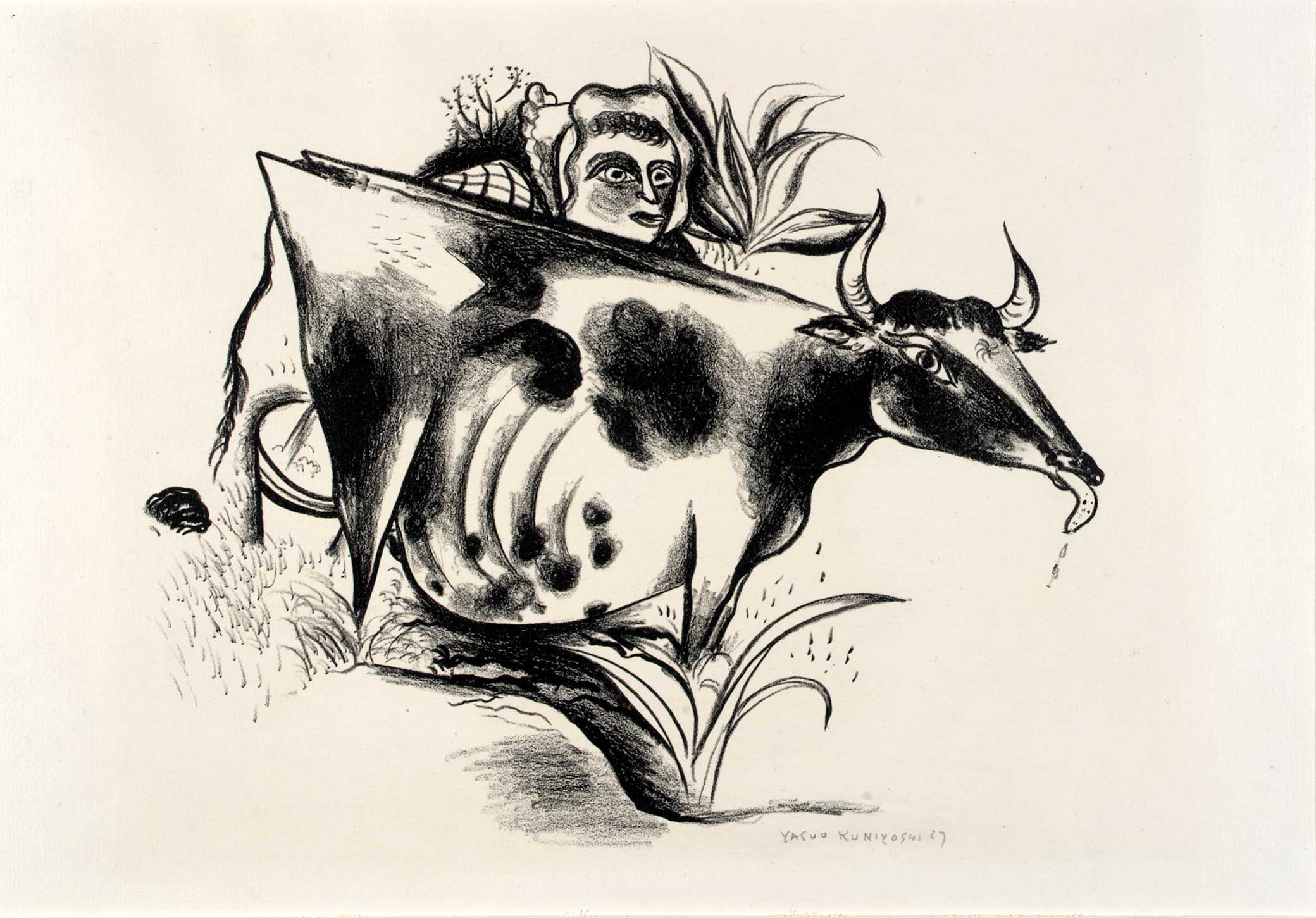 <em>Milking the Cow</em>, by Yasuo Kuniyoshi, 1927. Smithsonian American Art Museum, museum purchase, 1969. Milking the Cow, by Yasuo Kuniyoshi, 1927. Smithsonian American Art Museum, museum purchase, 1969.