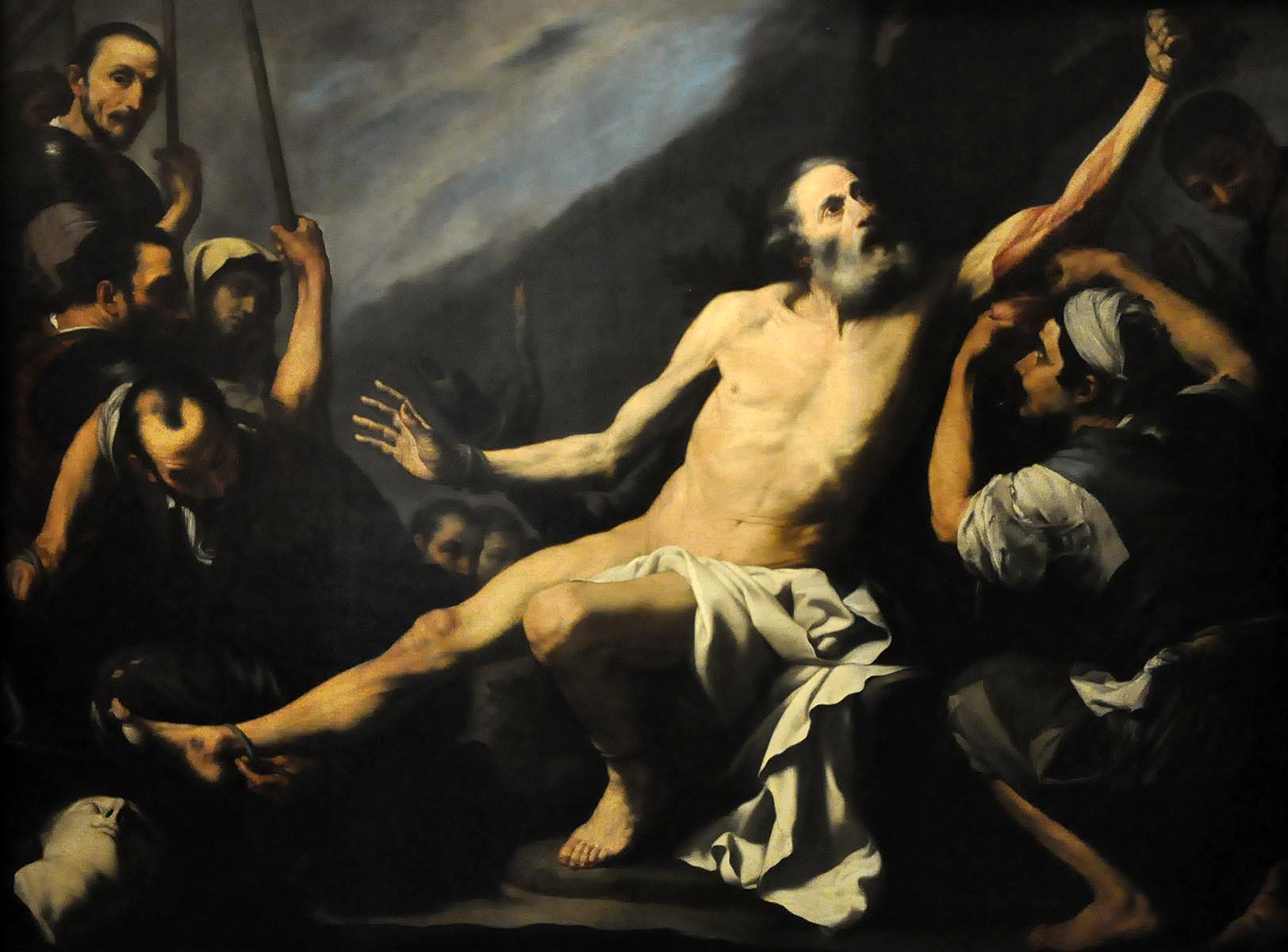 Martyrdom of Saint Bartholomew by Jusepe de Ribera. Italy, 17th century. Museo de las Bellas Artes de San Fernando, Madrid, Spain. WikiArt.