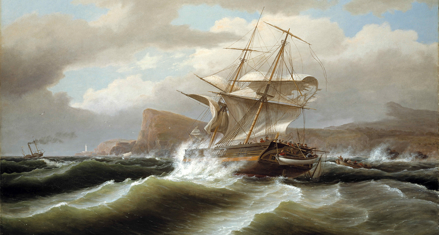 An American Ship in Distress An American Ship in Distress, by Thomas Birch, 1841.