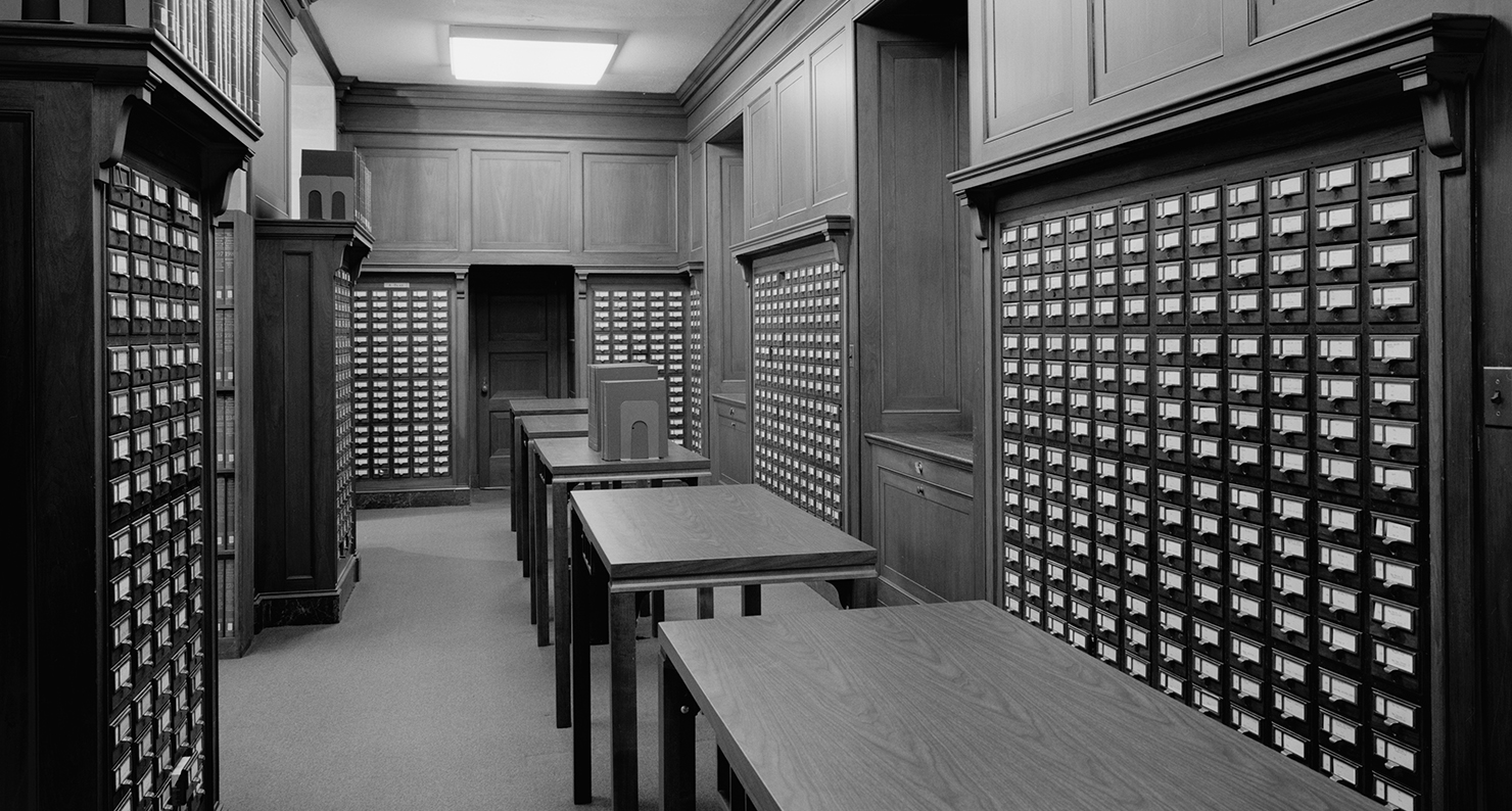 U.S. Department of the Interior, First Floor, Wing 1100 West, Library, Card Index Alcove.