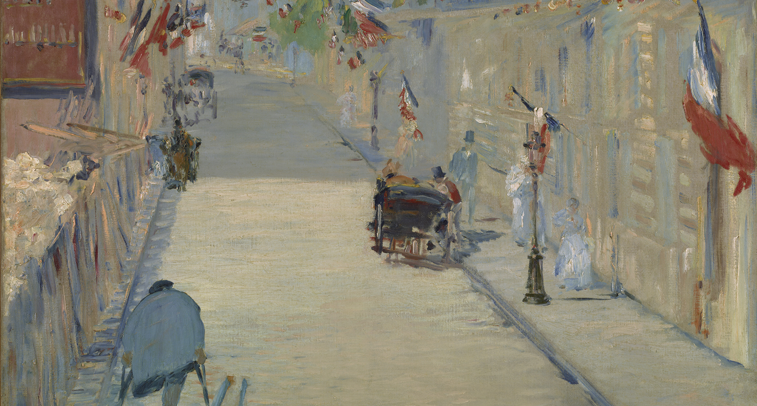 The Rue Mosnier with Flags (detail), by Édouard Manet, 1878. Digital image courtesy of the Getty’s Open Content Program.