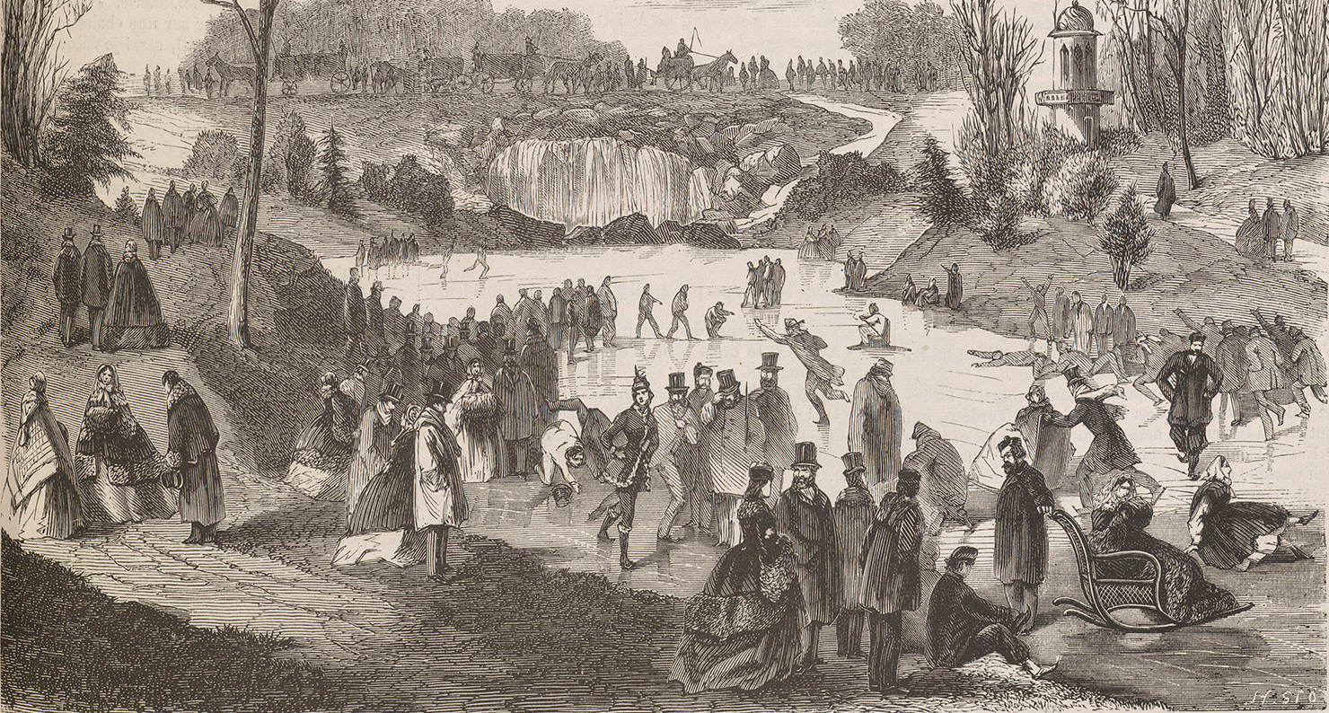 Ice skating on the Bois de Boulogne, by H. Sto, 1861. Brown University Library for Digital Scholarship.