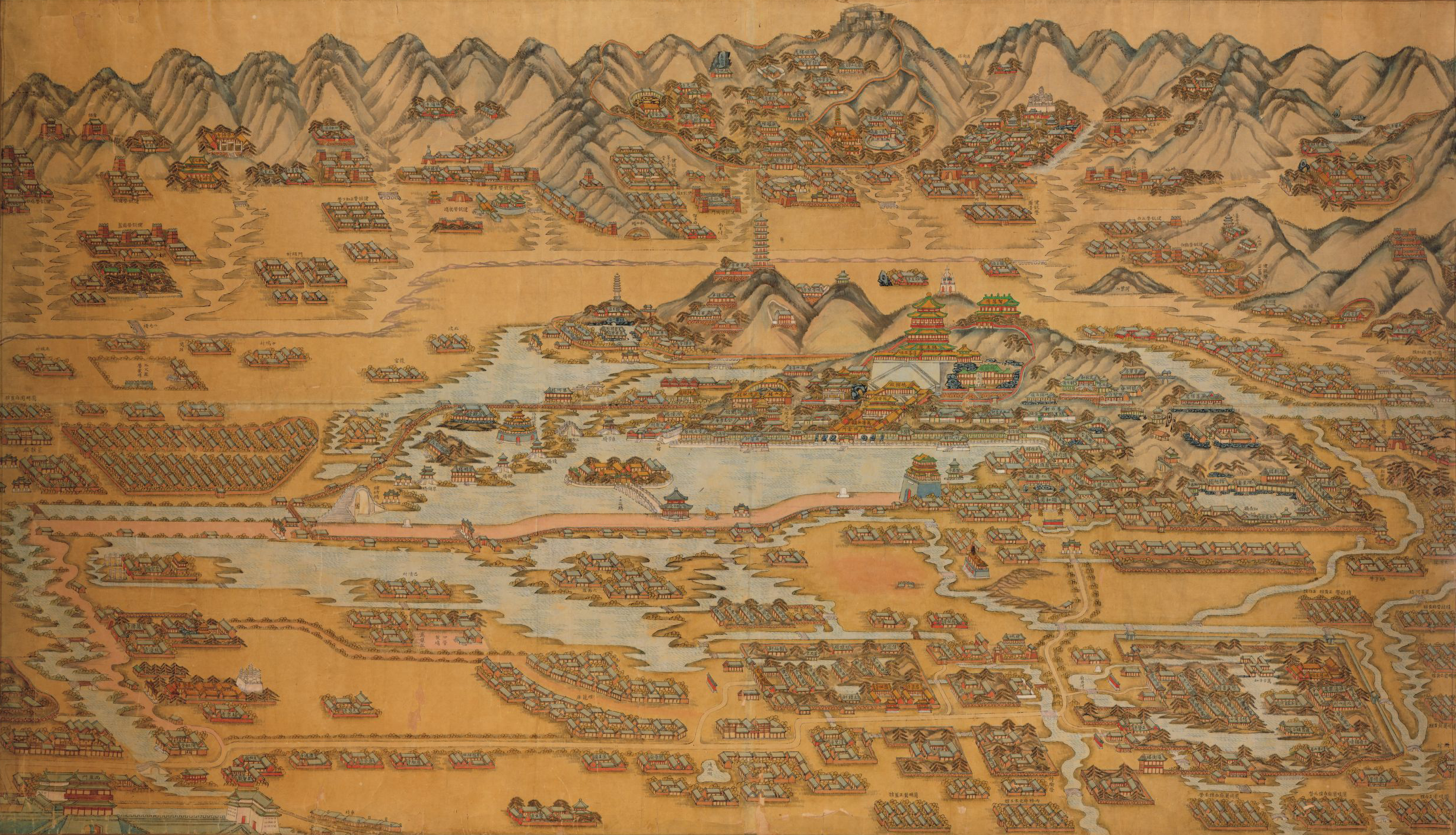 Eight Banners Brigade barracks, temples, villages, bridges, mountains, and the Summer Palace, Beijing, after 1888. Library of Congress, Geography and Map Division. Eight Banners Brigade barracks, temples, villages, bridges, mountains, and the Summer Palace, Beijing, after 1888. Library of Congress, Geography and Map Division.