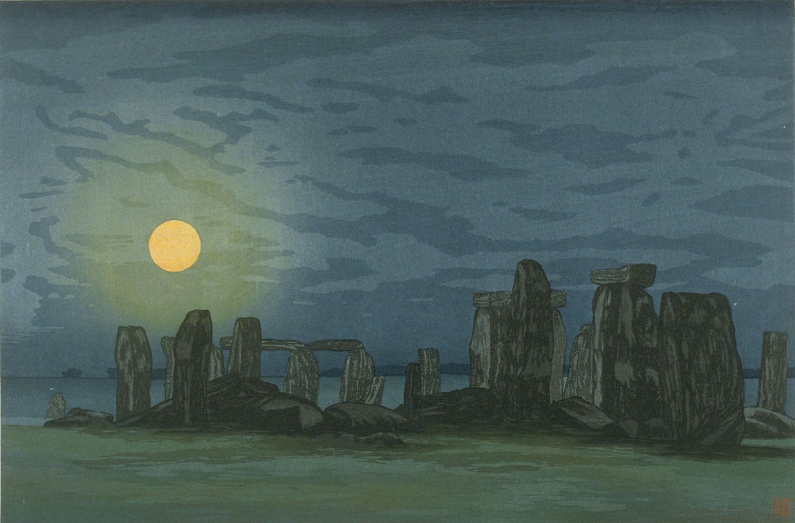 Stonehenge (Moonlight), by Yoshijiro Urushibara (Mokuchu), twentieth century. Fine Arts Museums of San Francisco, California State Library loan. Stonehenge (Moonlight), by Yoshijiro Urushibara (Mokuchu), twentieth century. Fine Arts Museums of San Francisco, California State Library loan.