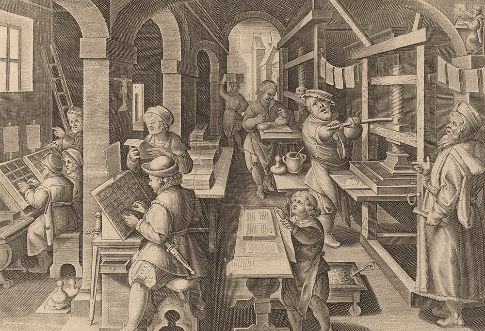 Printing Books, by Philip Galle, after Jan van der Straet, c. 1590.