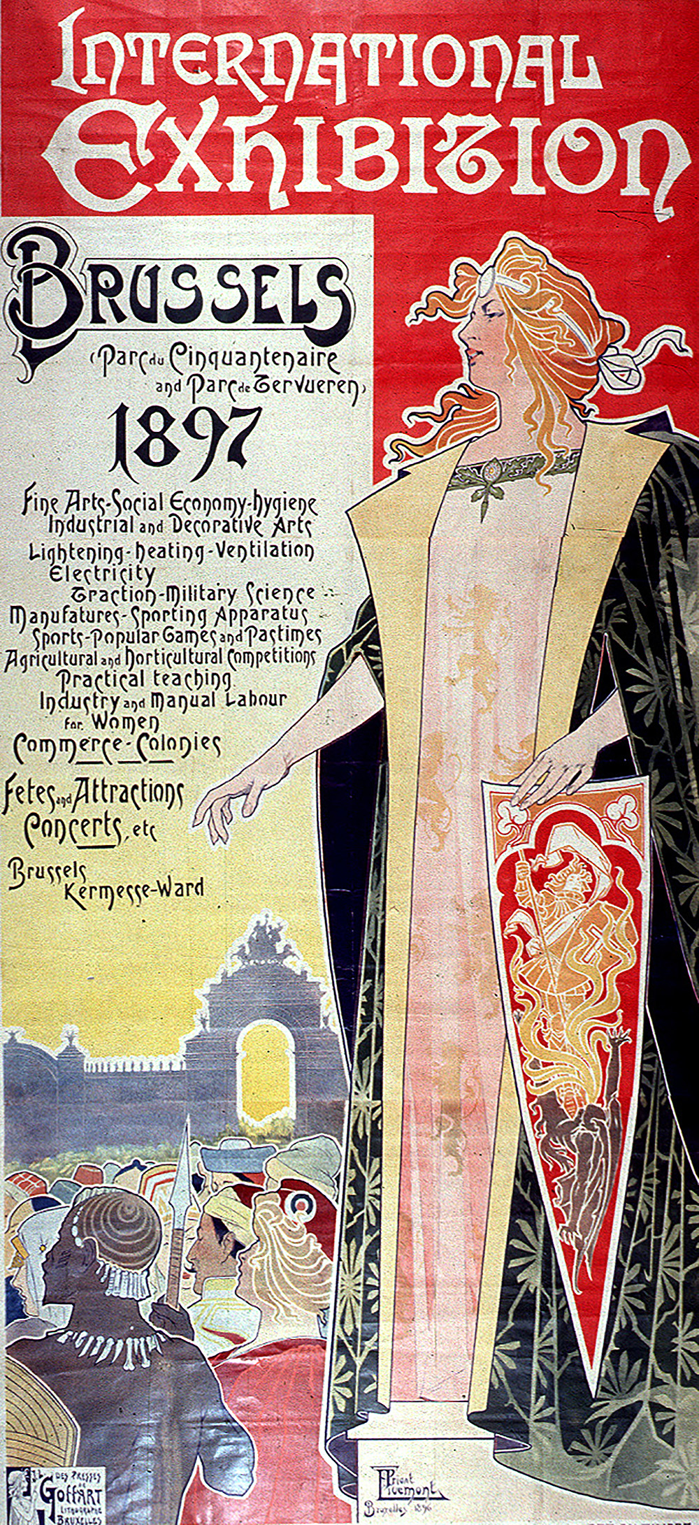 Poster from the 1897 Colonial Exposition in Brussels by Henri Privat-Livemont.