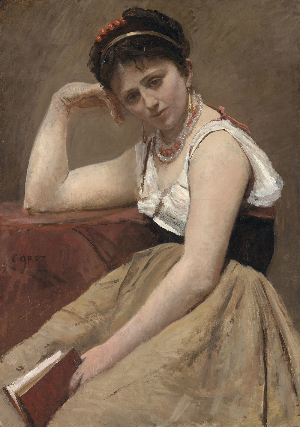 Interrupted Reading, by Jean-Baptiste-Camille Corot, c. 1870. Art Institute of Chicago, Potter Palmer Collection.