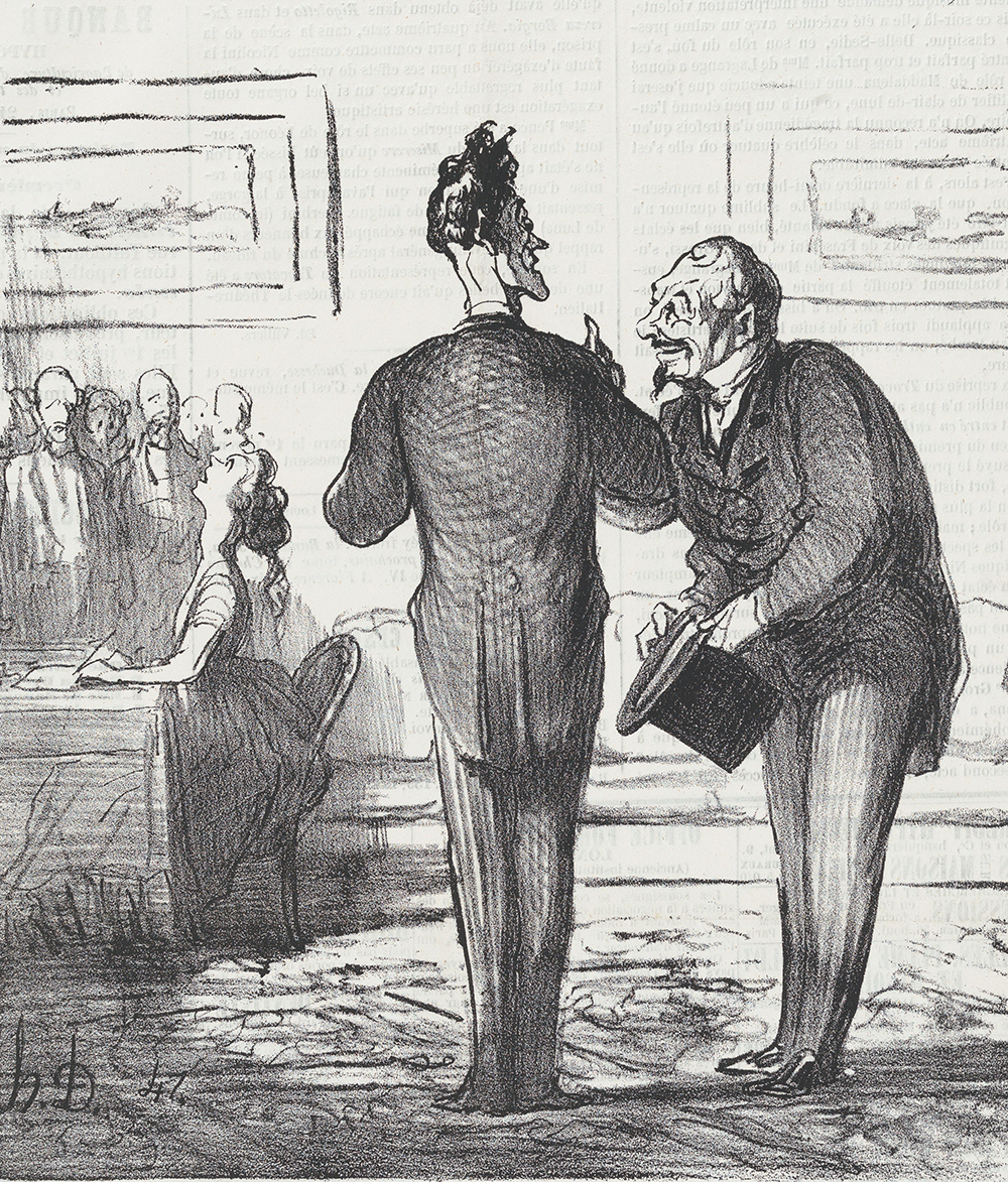 “Quiet!! My daughter is entering in communication with Dante,” from “The Spiritualists,” by Honoré Daumier, 1865. The Metropolitan Museum of Art, The Elisha Whittelsey Collection, The Elisha Whittelsey Fund, 1962.