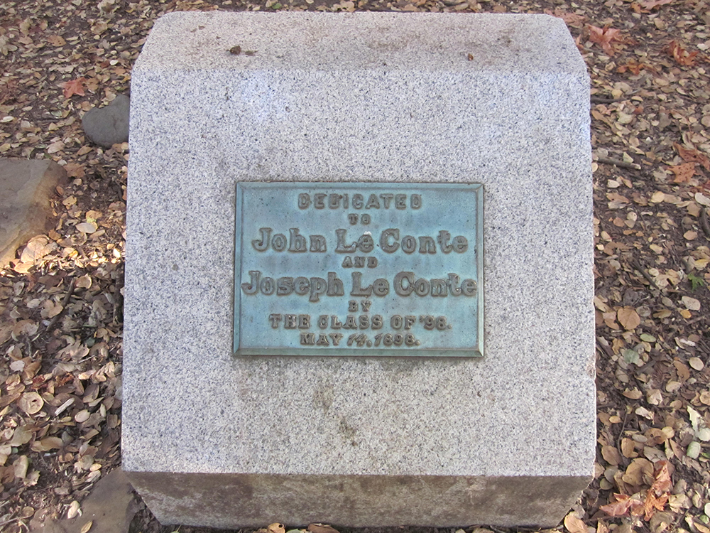 A memorial plaque to John and Joseph LeConte on the UC Berkeley campus, 2010. © BrokenSphere / Wikimedia Commons.