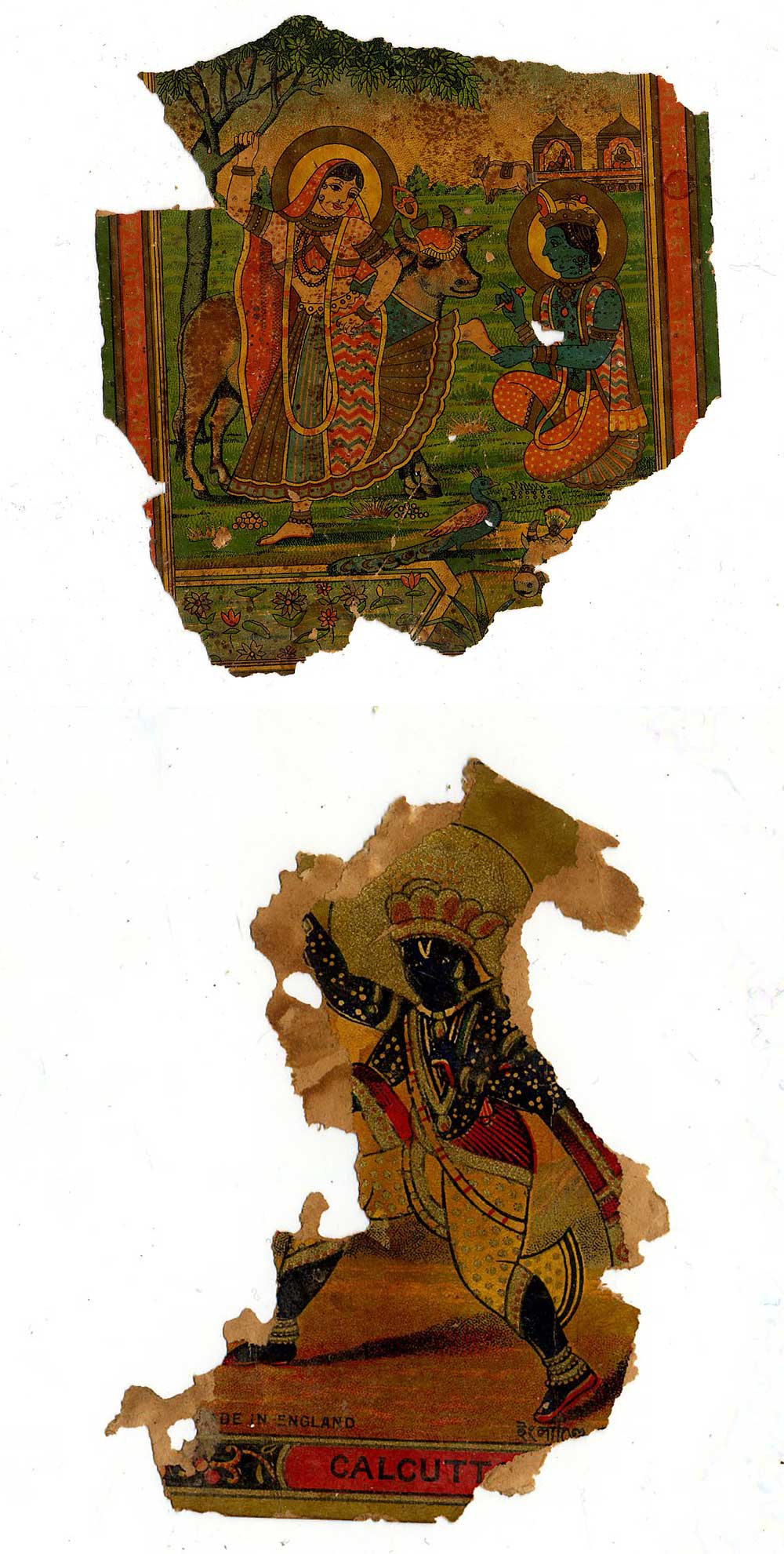 Chromolithograph labels designed in India, printed in Britain, and then returned to India to be attached to cloth for their subsequent sale in the bazaars, twentieth century.
