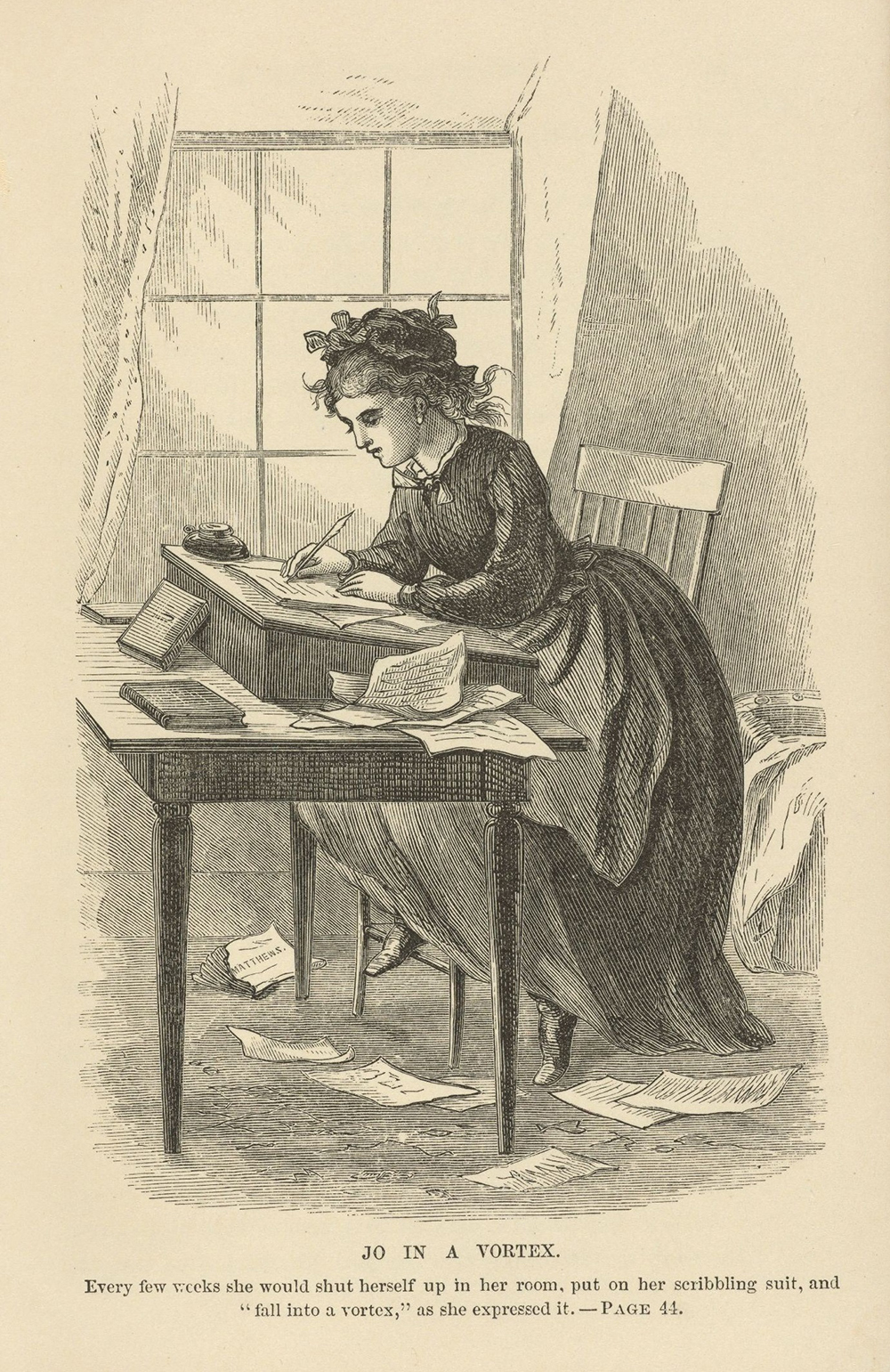 Illustration from “Little Women,” 1870. Library of Congress.