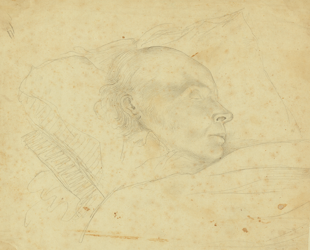 The original sketch of Mr. Adams, taken when dying in the Rotunda of the Capitol at Washington, by Arthur J. Stansbury, 1848. Library of Congress, Prints and Photographs Division.