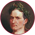 A painting of Julius Caesar.