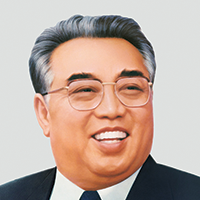 A color illustration of Kim Il Sung